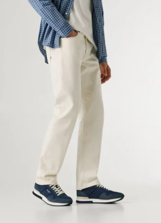Zapatillas de cuero con detalles de ante