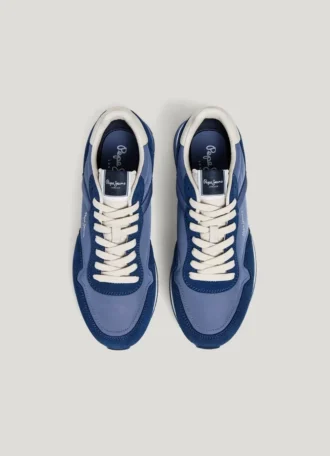 Zapatillas de cuero con detalles de ante