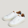 Zapatillas de cuero con detalles de ante