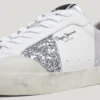 Zapatillas de piel con detalles brillantes Zapatillas de piel con detalles brillantes